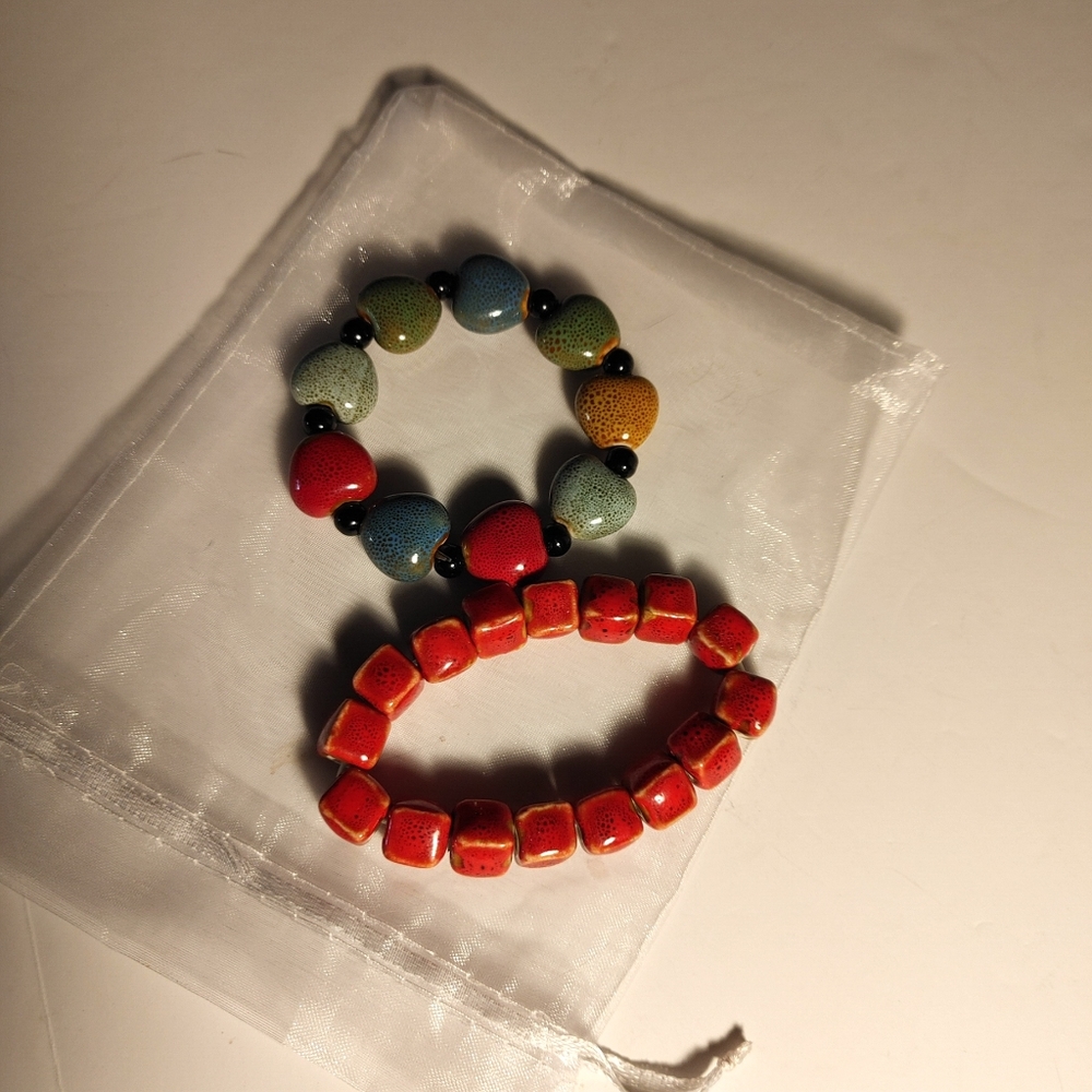 Ceramic Stretch Braclets Heart Shape Square Shape… - image 7